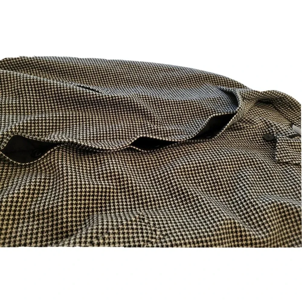 Jones New York Collection Womans Black Ivory Houndstooth Long Cape XL 100% Wool - Picture 10 of 11